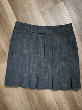 Commense Gray Pleated Mini Skirt High Rise A-Line NWT Womens
